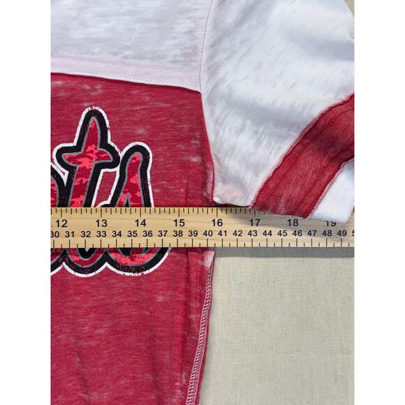 Houston Rockets Women’s V-Neck Burnout Tee 5th & Ocean by New Era Sz S - Picture 3 of 16